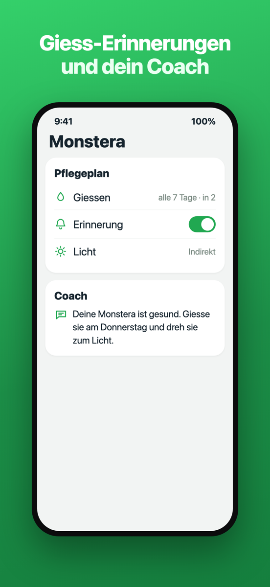 Brotia-Premium-Bildschirm mit dem personalisierten Pflanzencoach