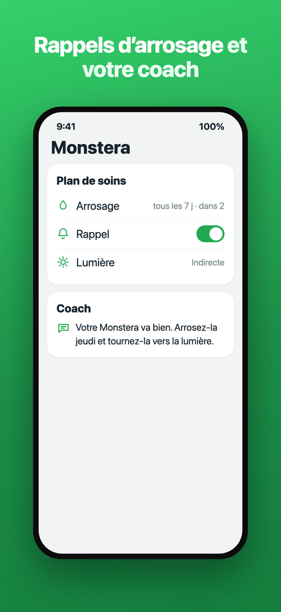 Écran de Brotia Premium avec le coach plantes personnalisé