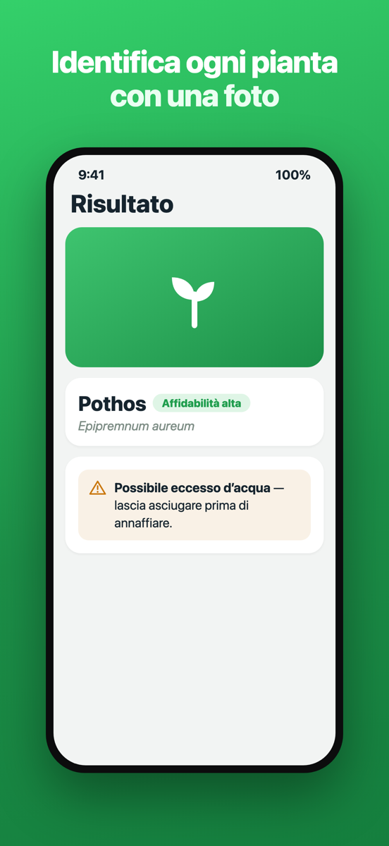 La fotocamera di Brotia inquadra una pianta per identificarla