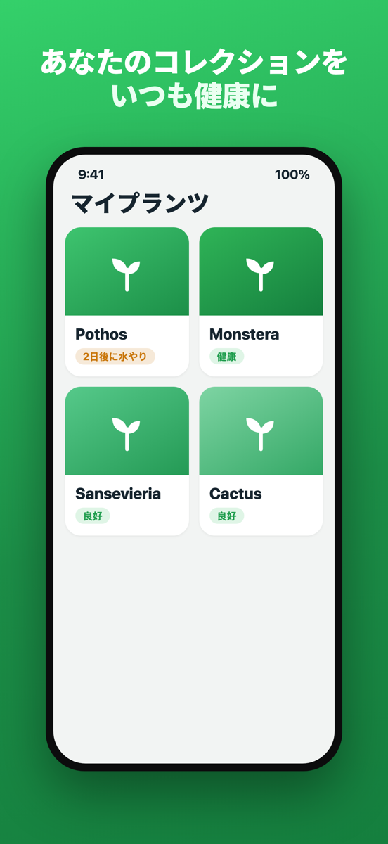 保存した植物と写真が並ぶ Brotia のコレクション一覧