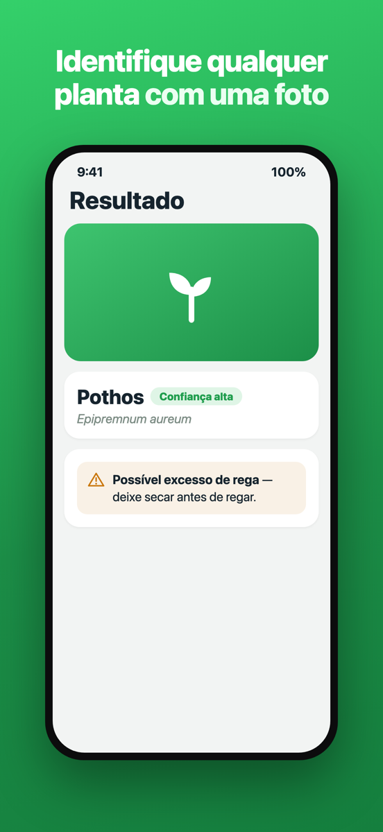 Tela inicial do Brotia: identifique uma planta com uma única foto