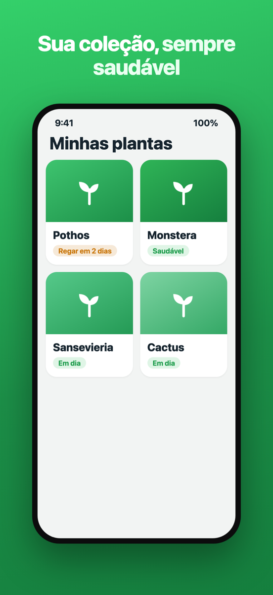 Grade da coleção do Brotia com as plantas salvas e suas fotos