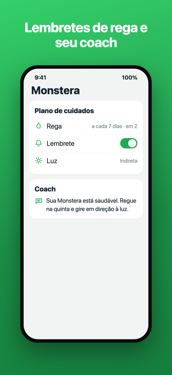 Tela do Brotia Premium com o coach de plantas personalizado